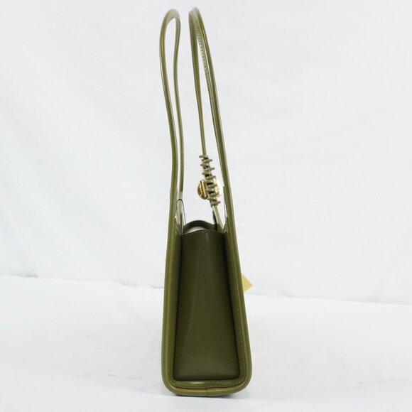 Marc Jacobs The Glam Claw Slip Leather Top Handle Shoulder Bag In Reed Green - Picture 4 of 15